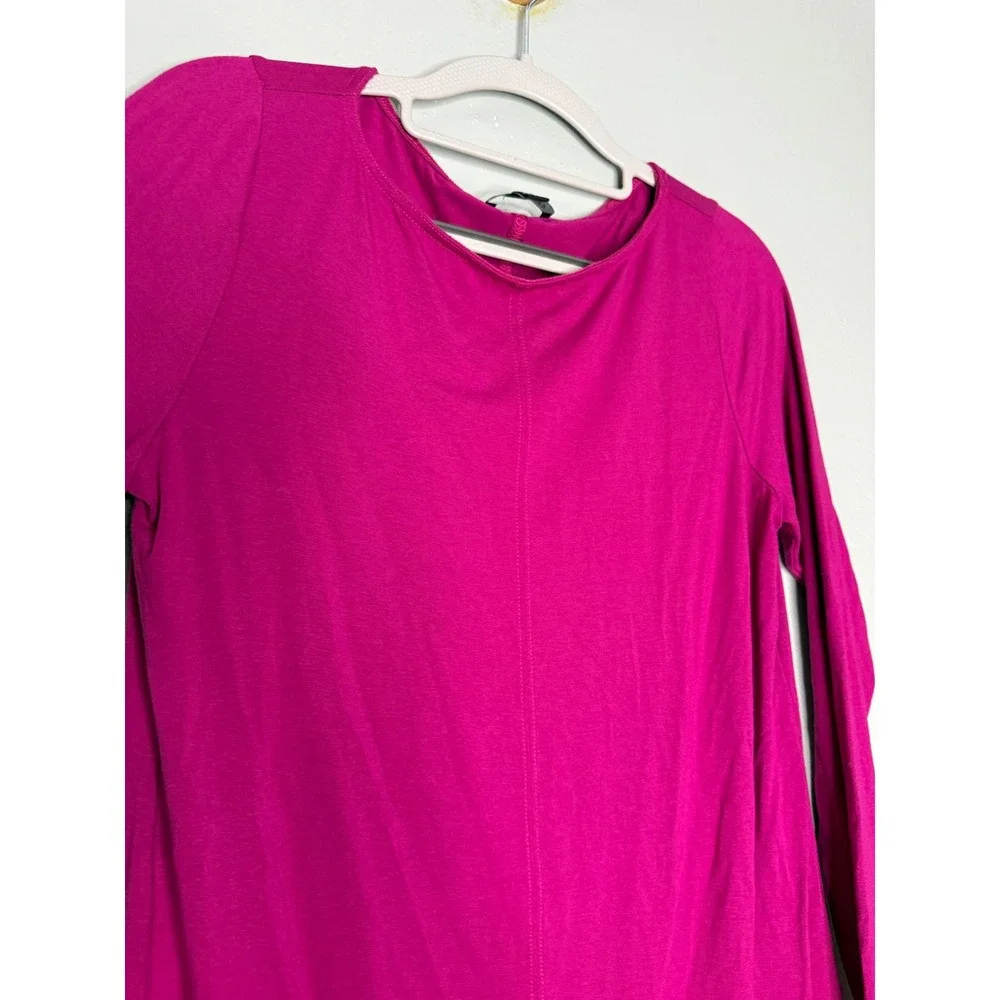 Eileen Fisher fushia pink long sleeve tunic dress
